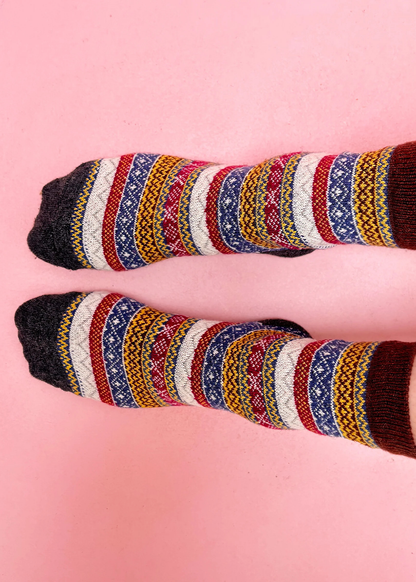 House of Disaster - Secret Garden Hedgehog Fair Isle Socks