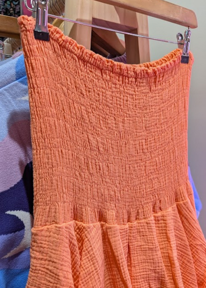 The Edit - Orange Strapless Rara Dress