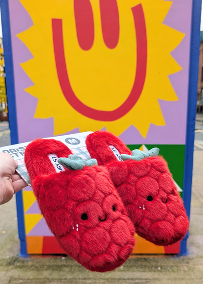 Daisy Street - Raspberry Plush Slippers