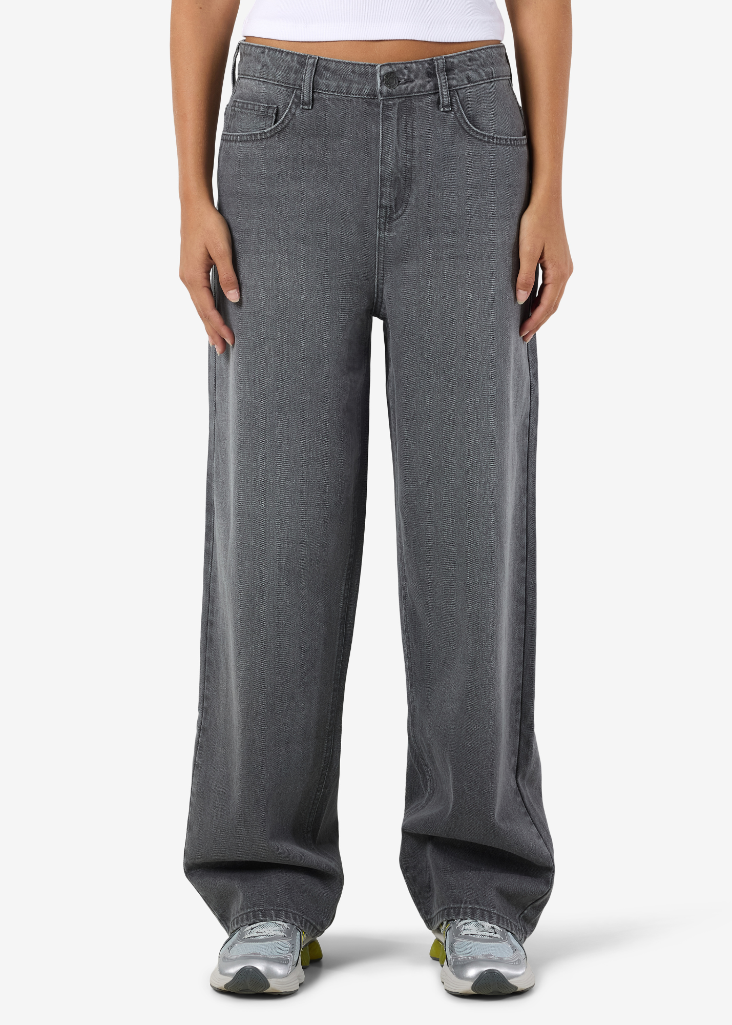 Noisy May - Grey Wide Leg Jeans