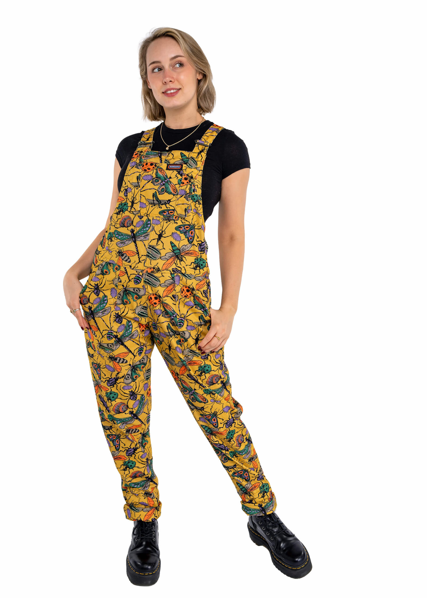 Run & Fly - Mustard Beasties Stretch Twill Dungarees