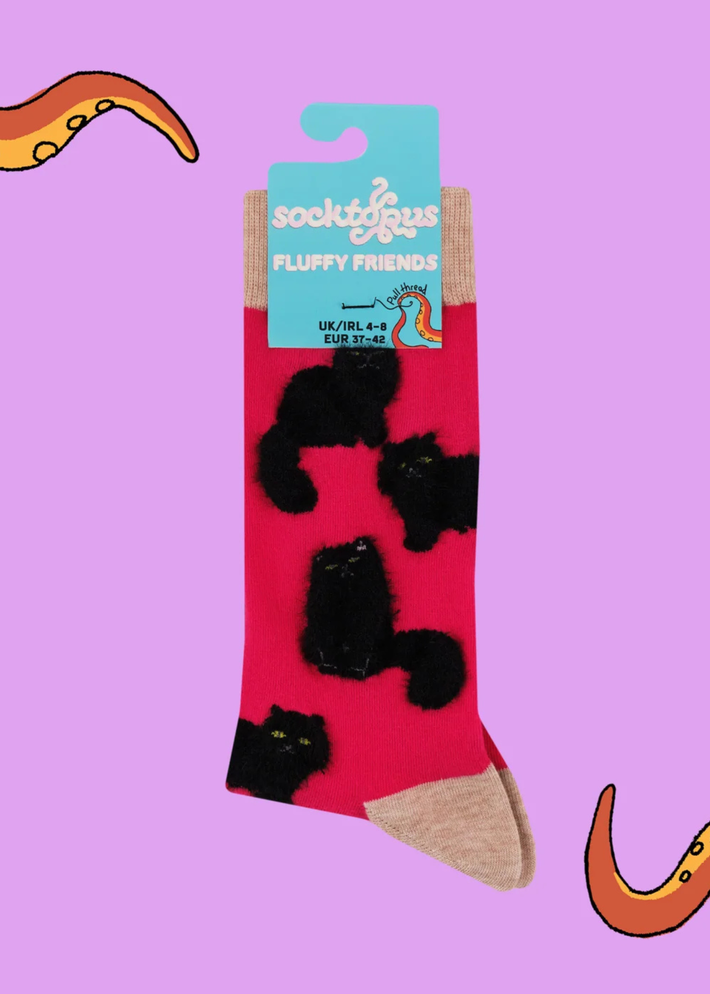 Socktopus - Fluffy Black Cat Socks