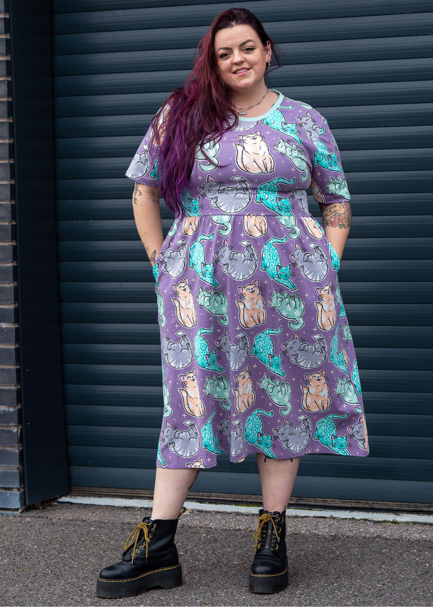Rebel Romance x Abi Perry - Purrfect Cats Midi Dress