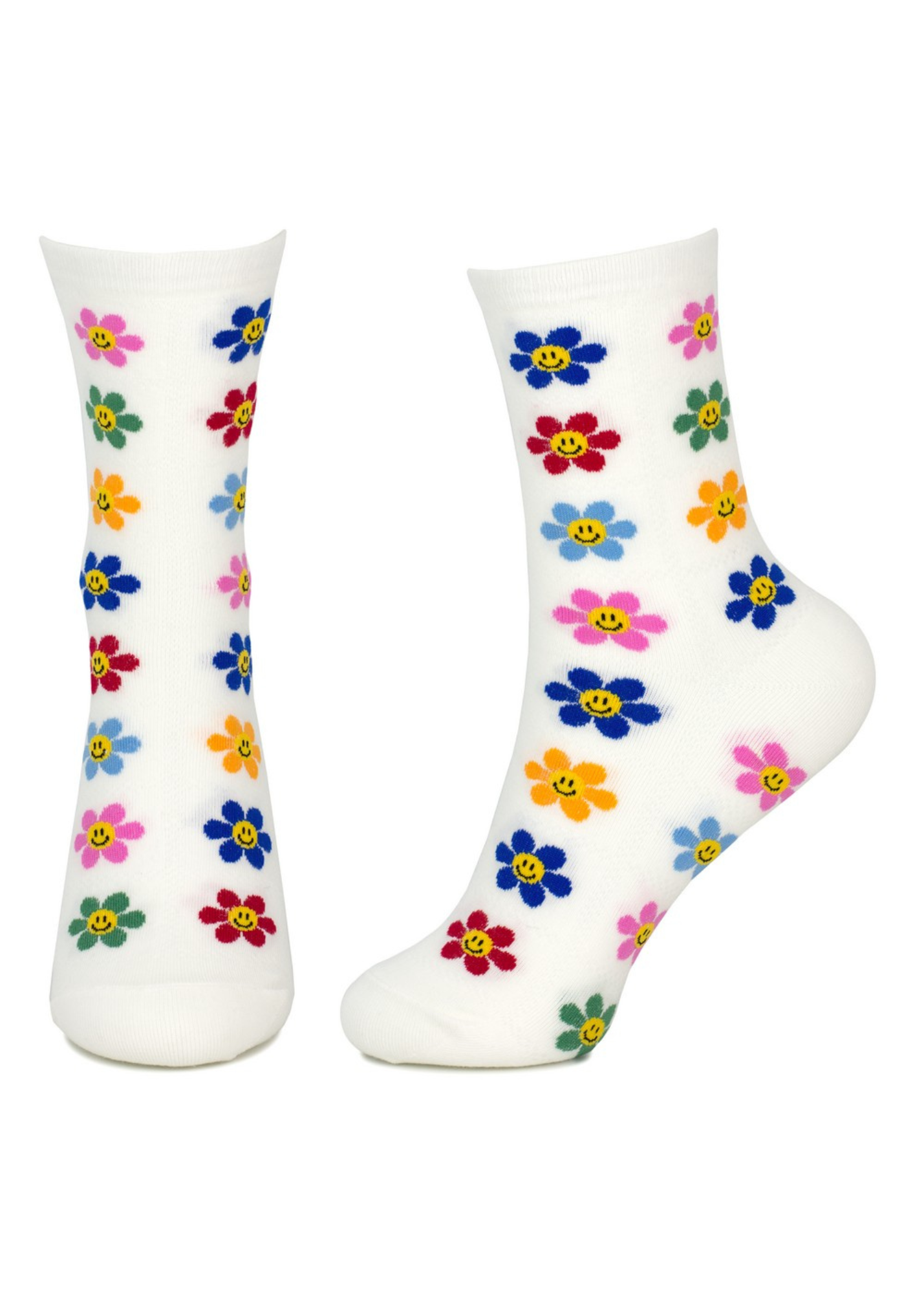 Joe Cool - Smiling Daisies White Socks
