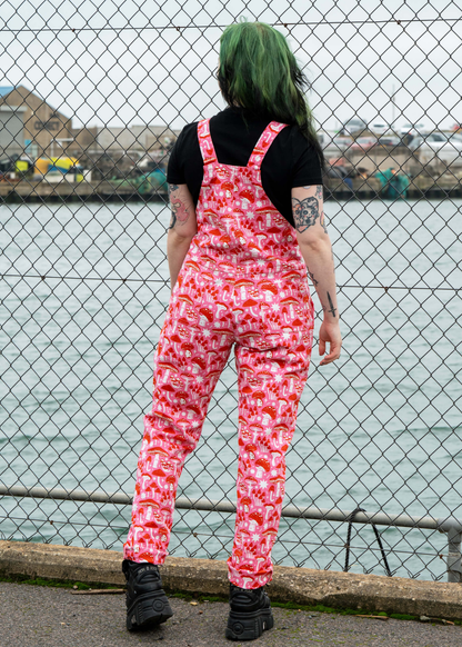 Rebel Romance x Stacey McEvoy-Caunt Mushrooms Stretch Dungarees