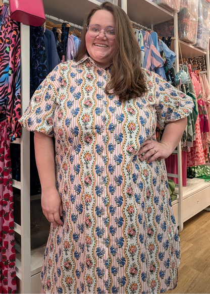 The Edit - Ditsy Flower Wavy Wallpaper Print Shirt Dress