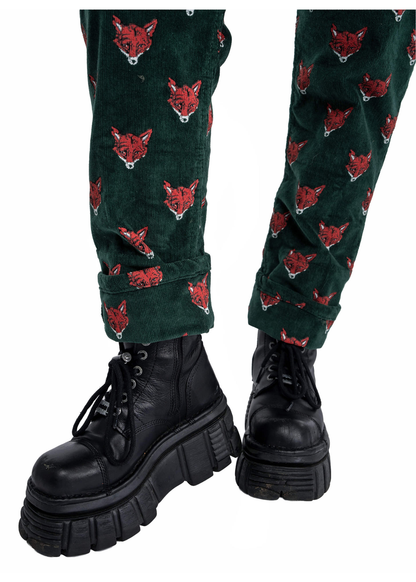 Run & Fly - Corduroy Fox Head Dungarees