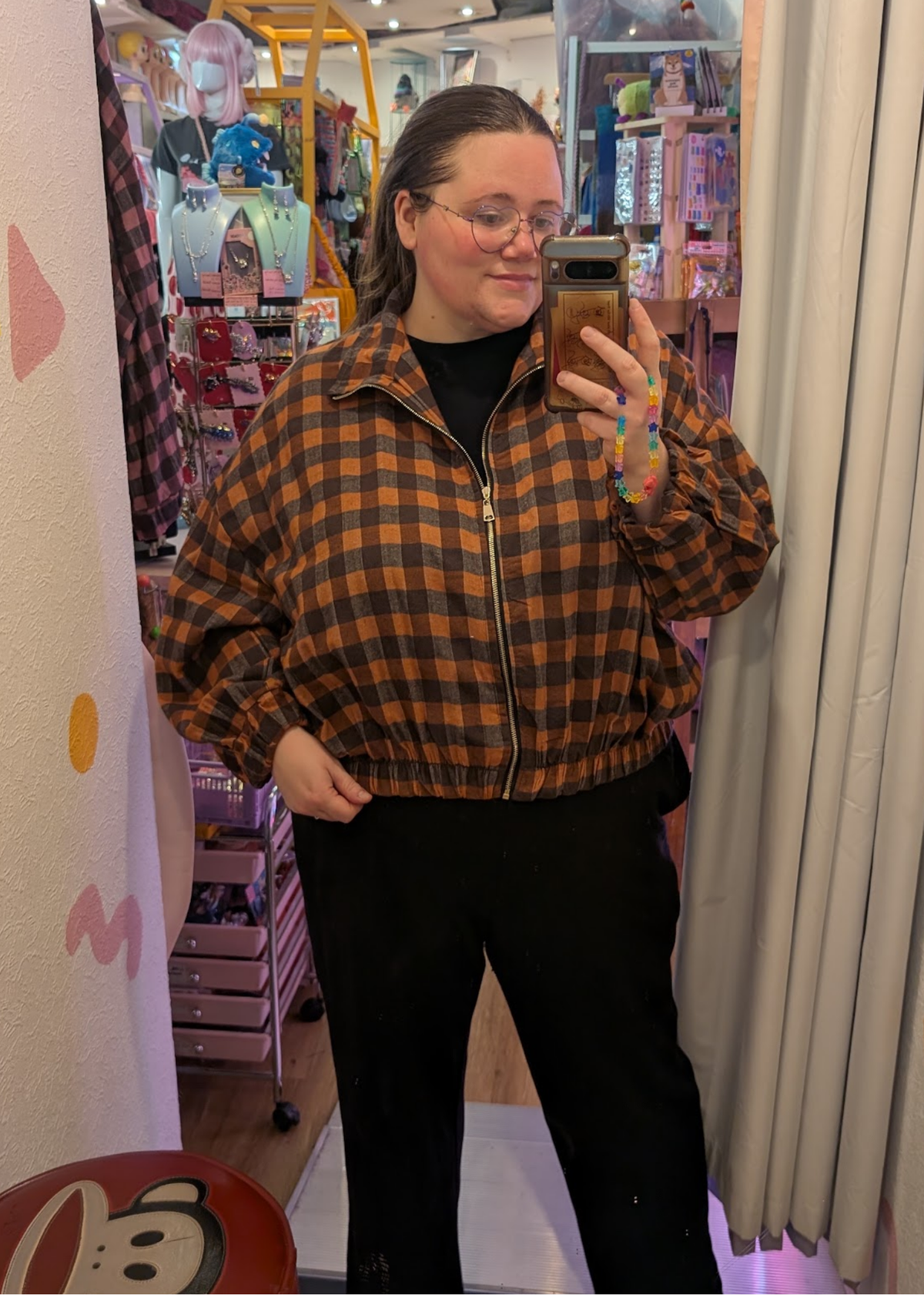 The Edit - Orange Check Oversized Jacket
