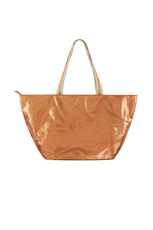 The Edit - XL Metallic Orange Shopper Bag