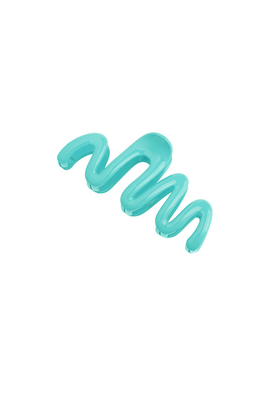 The Edit - Large Squiggle Hair Claw in Turquoise