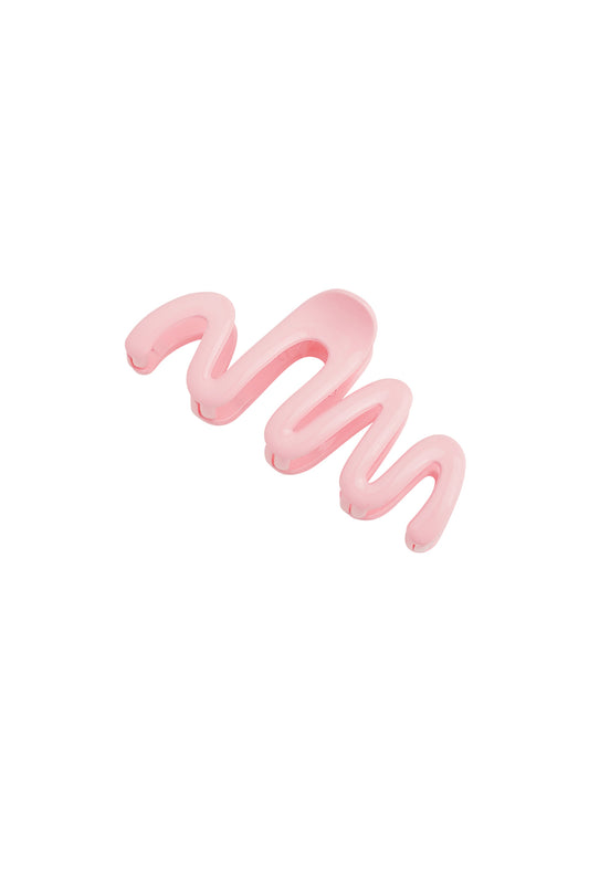 The Edit - Large Squiggle Hair Claw in Pink