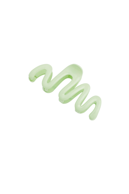 The Edit - Large Squiggle Hair Claw in Mint Green