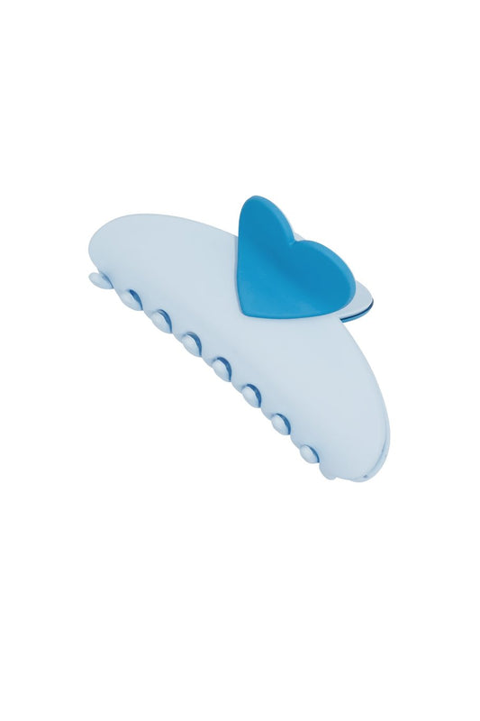 The Edit - XL Sky Blue Heart Hair Claw