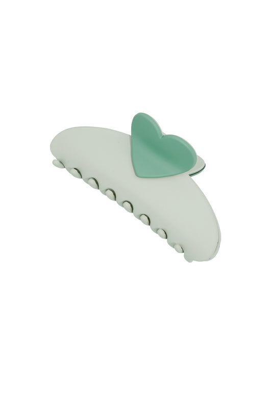 The Edit - XL Green Heart Hair Claw