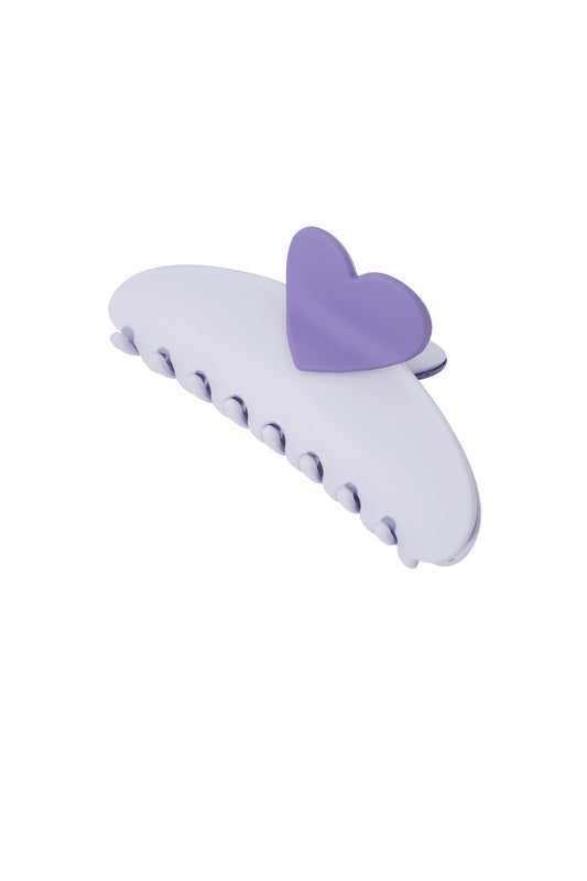 The Edit - XL Lilac Heart Hair Claw