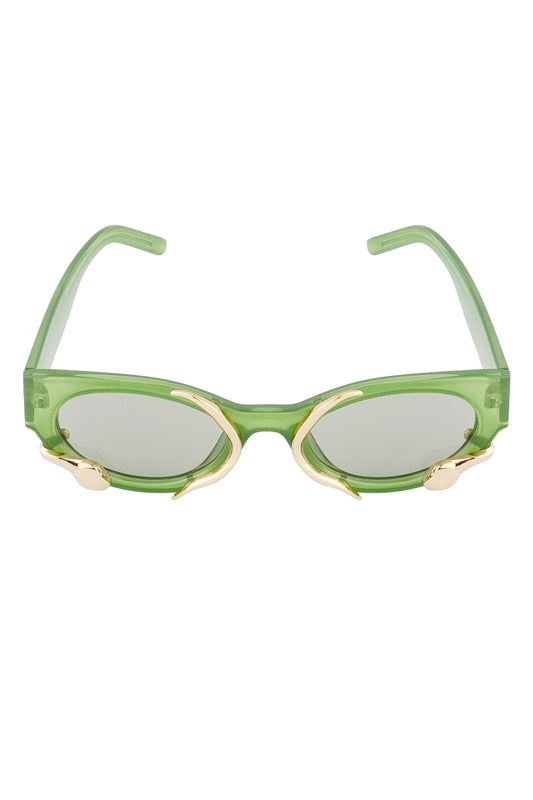 The Edit - Green Framed Snake Sunglasses