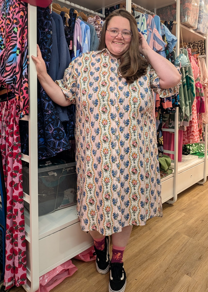 The Edit - Ditsy Flower Wavy Wallpaper Print Shirt Dress