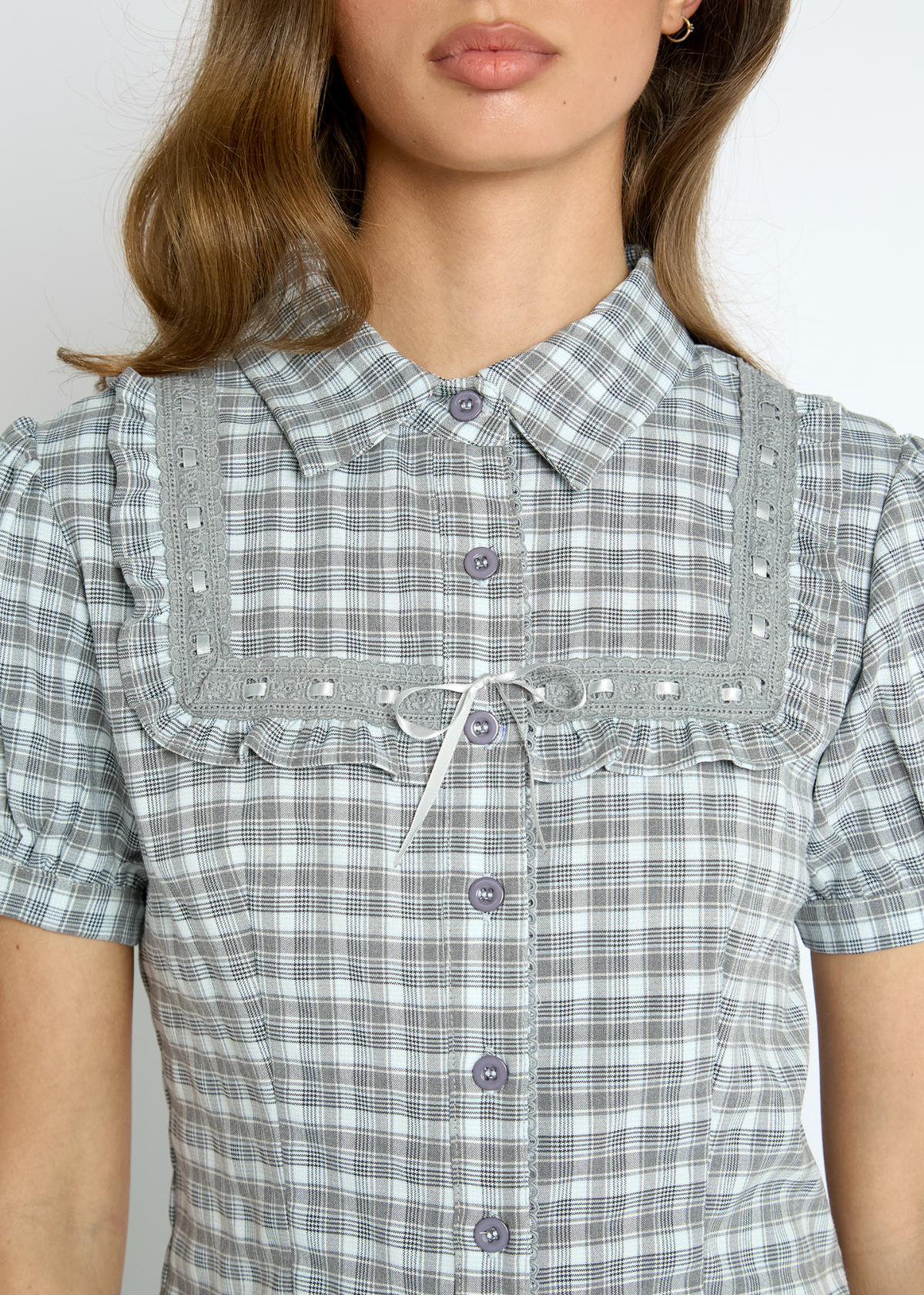 Daisy Street - Blue Maple Ruffle Shirt