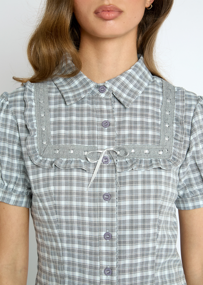 Daisy Street - Blue Maple Ruffle Shirt