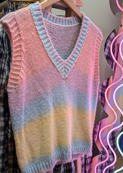 The Edit - Rainbow Ombre Knitted Sweater Vest