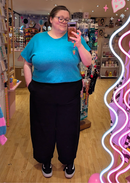 The Edit - Turquoise Knit Boxy Top