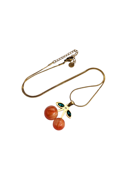 The Edit - Stainless Steel Pearly Cherry Gold Necklace