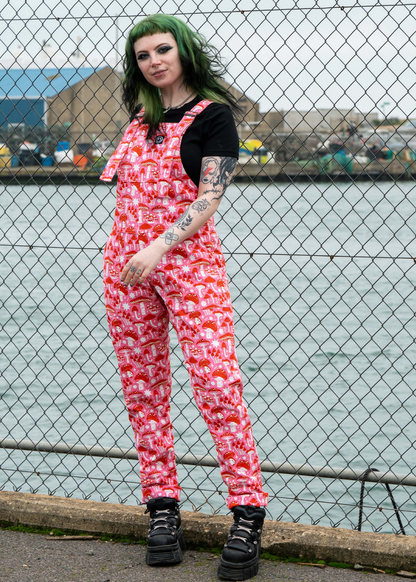 Rebel Romance x Stacey McEvoy-Caunt Mushrooms Stretch Dungarees
