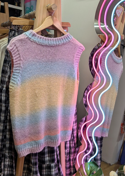 The Edit - Rainbow Ombre Knitted Sweater Vest