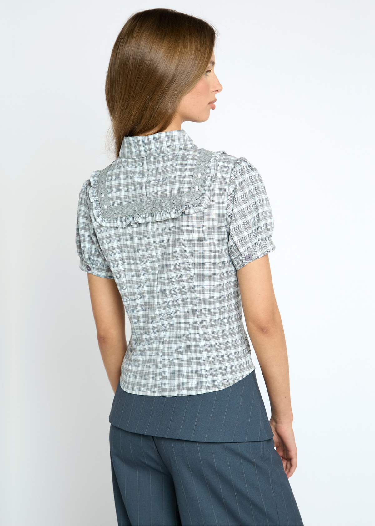 Daisy Street - Blue Maple Ruffle Shirt
