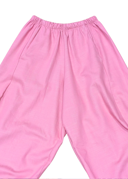 The Edit - Pink Twill Cocoon Trousers