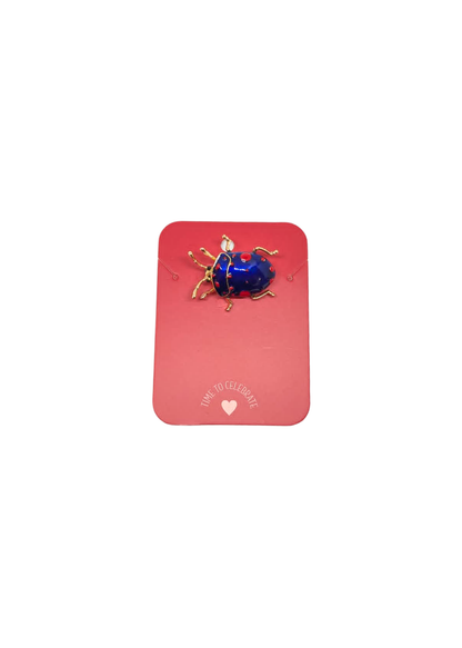 The Edit - Blue Stink Bug Enamel Brooch