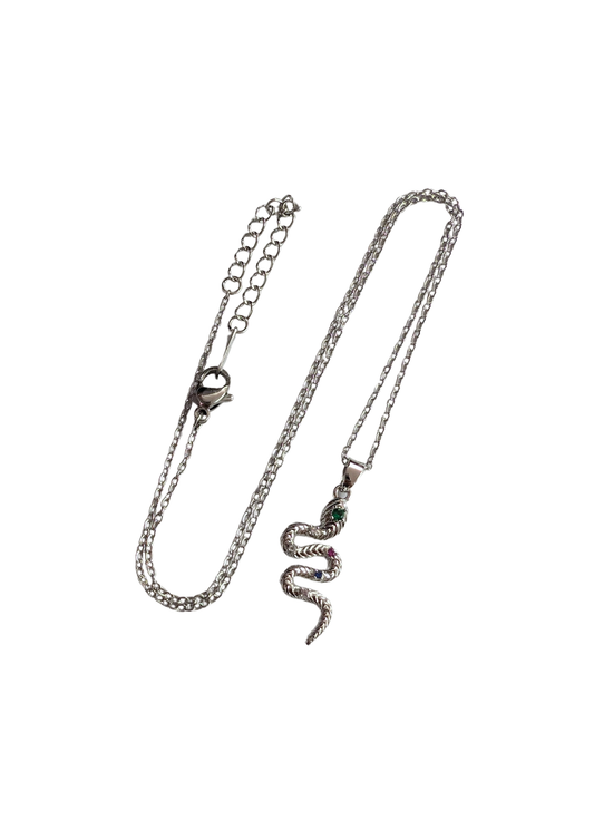The Edit - Stainless Steel Silver Snake Necklace