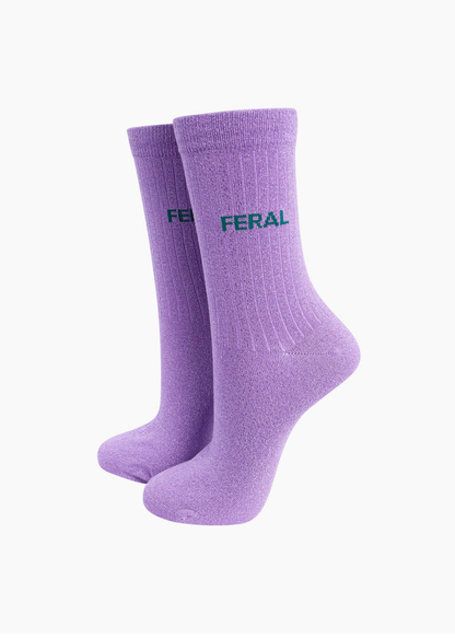 Sock Talk - Lilac Glitter ‘Feral’ Socks