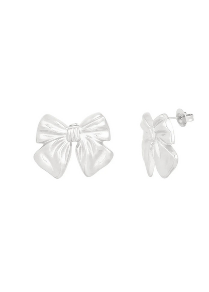 The Edit - Big Silver Bow Earrings