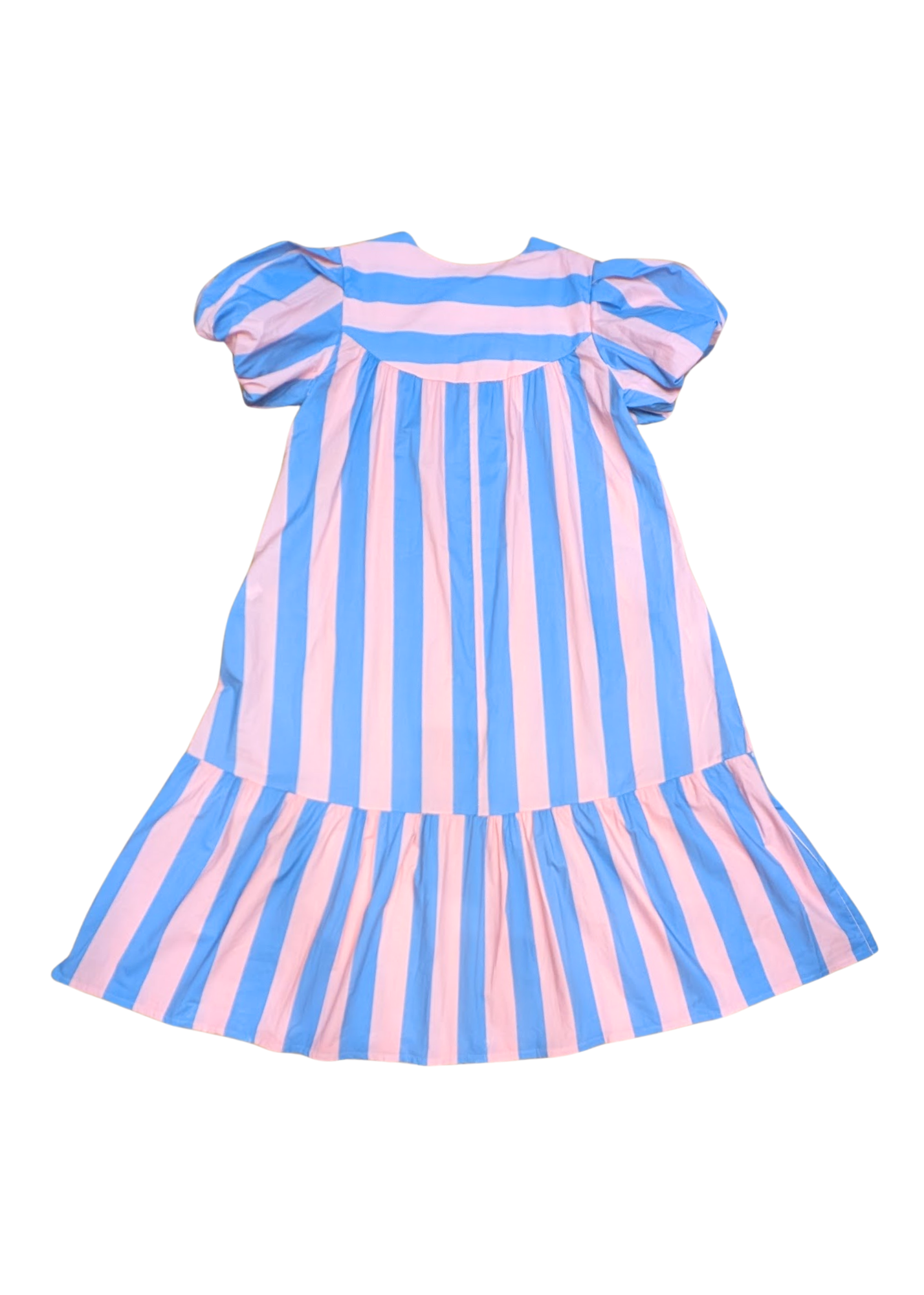 The Edit - Pink & Blue Vertical Stripe Maxi Smock Dress