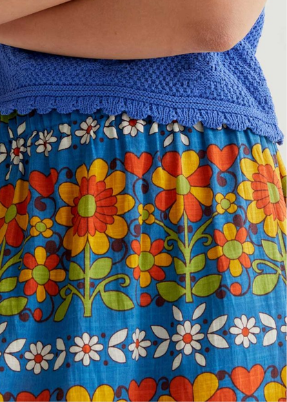 Compañia Fantastica - Retro Garden Print Midi Skirt