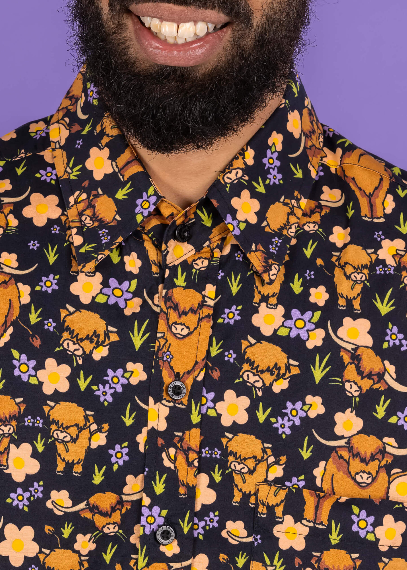 Run & Fly - Highland Cows Short Sleeve Shirt