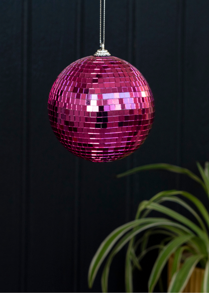 Rex London - Small Hanging Pink Disco ball