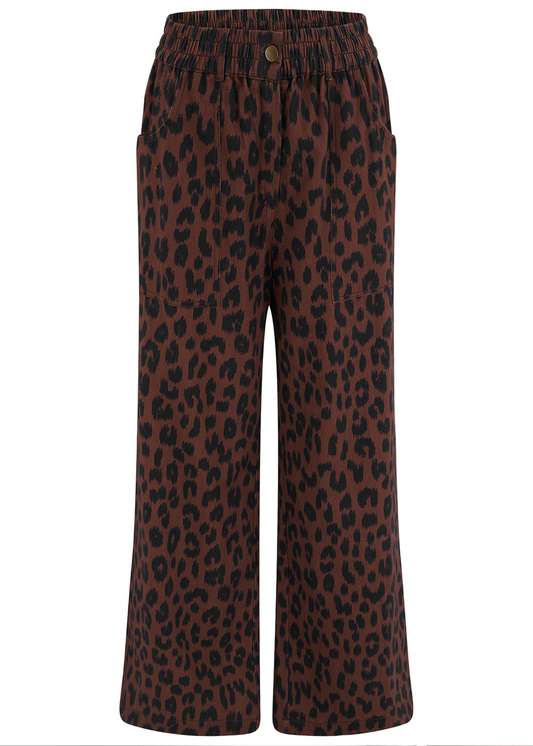 Sugarhill Brighton - Nica Wide Leg Leopard Print Trousers