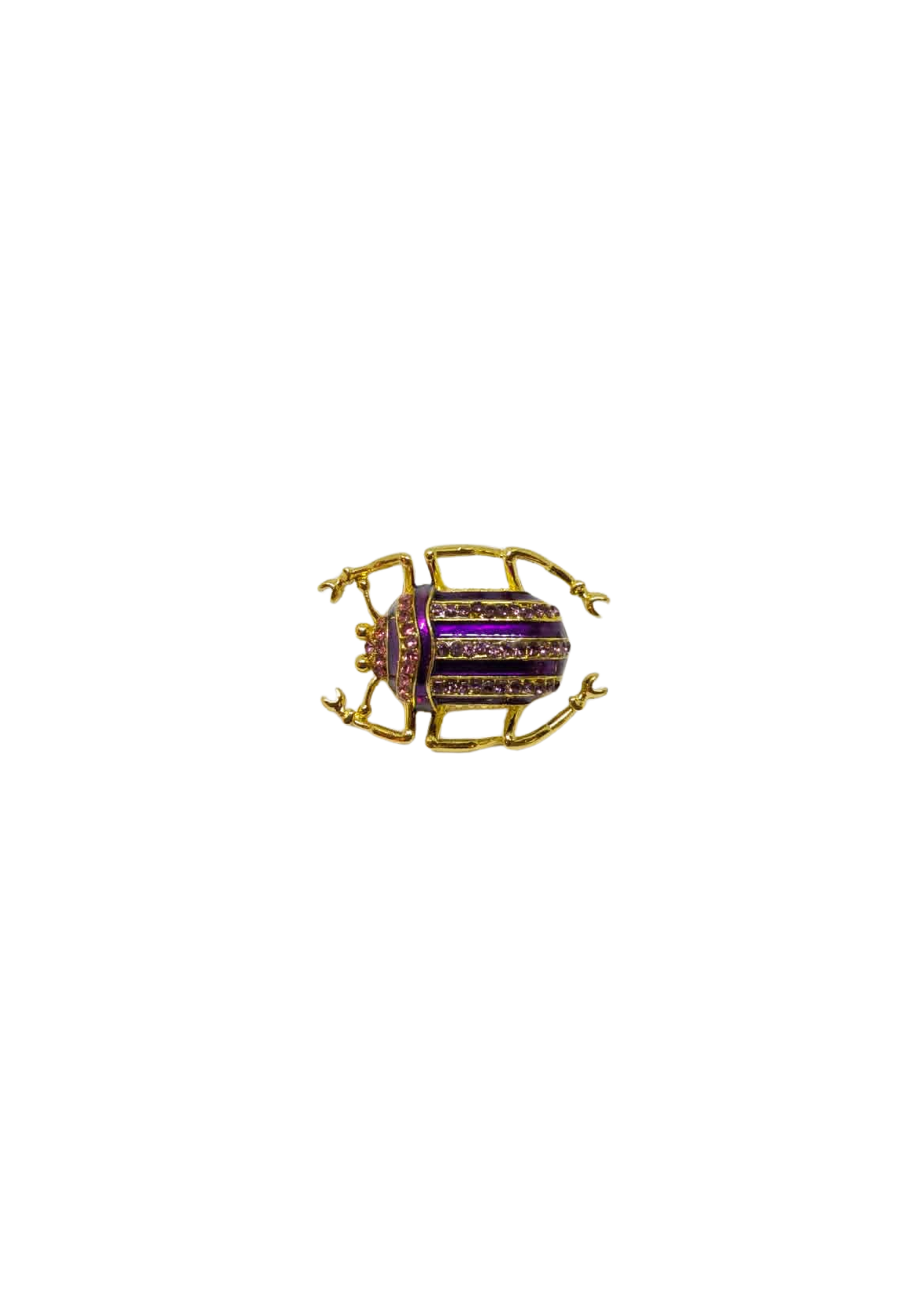 The Edit - Purple Bejeweled Beetle Brooch