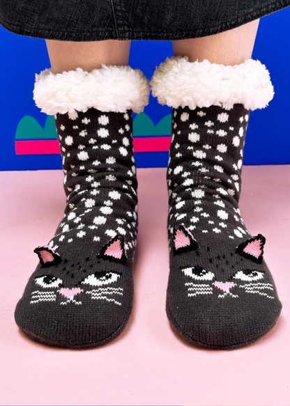 House of Disaster - Feline Cat Face Slipper Socks