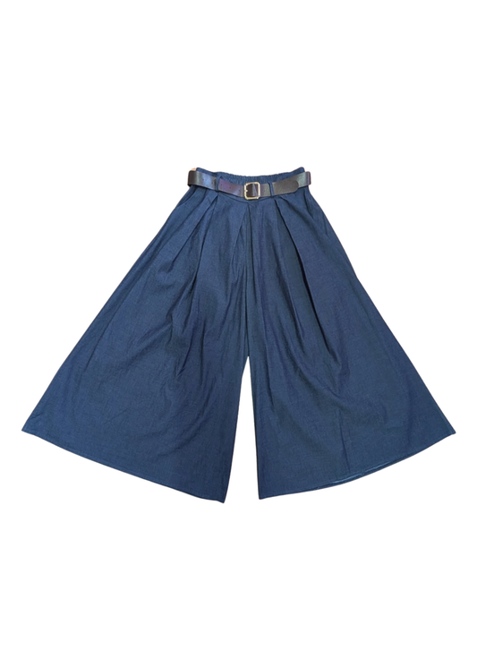 The Edit - Blue Denim Palazzo Wide Leg Trousers