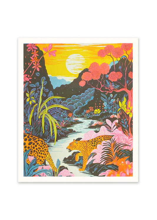 Ohh Deer - Leopards in the Jungle Riso Print