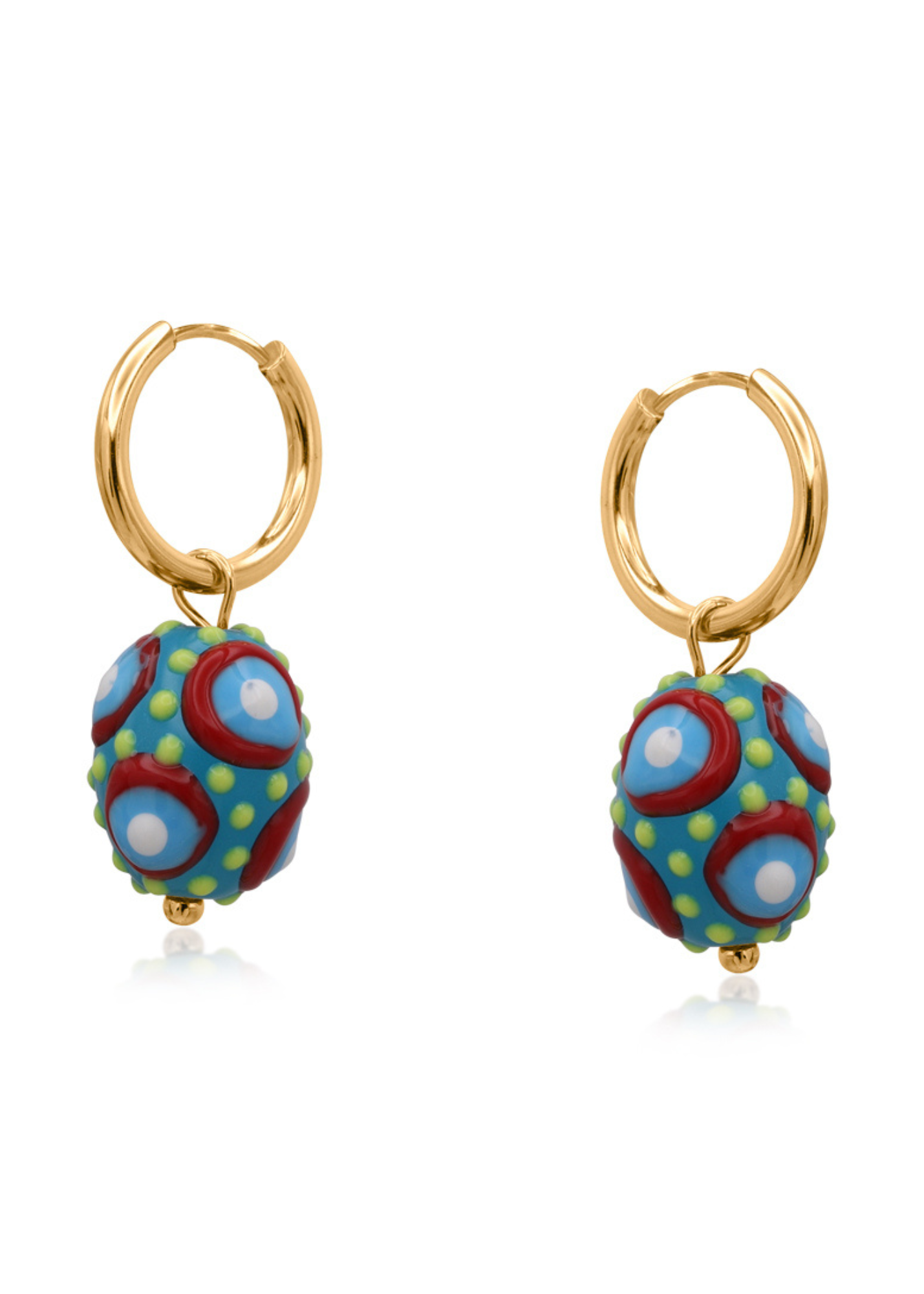 Big Metal London - Santa Fe Egg Charm Earrings