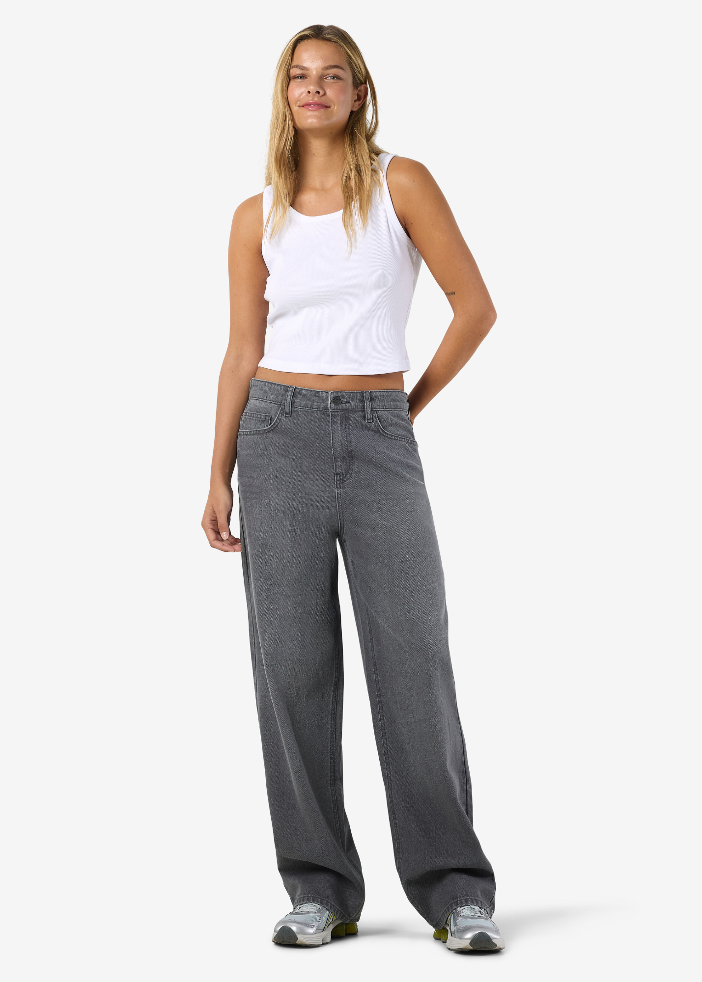 Noisy May - Grey Wide Leg Jeans