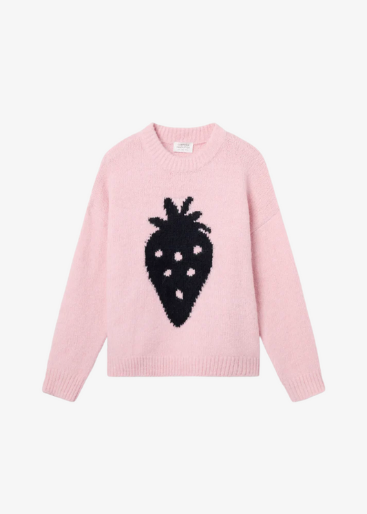 Compañia Fantastica - Pink & Black Strawberry Knit Jumper