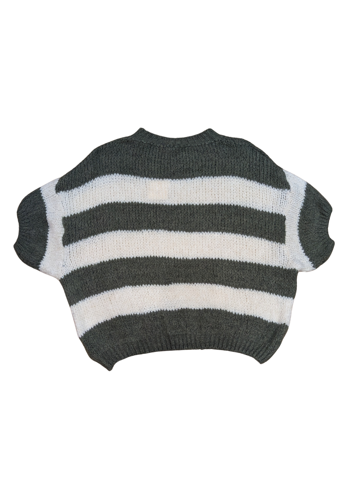 The Edit - Green & White Striped Soft Knit Top