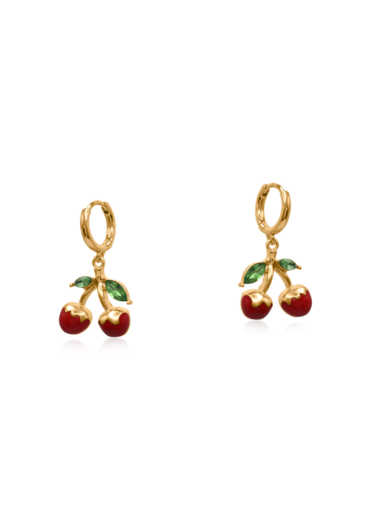 Big Metal London - Red Cherry Drip Huggie Earrings