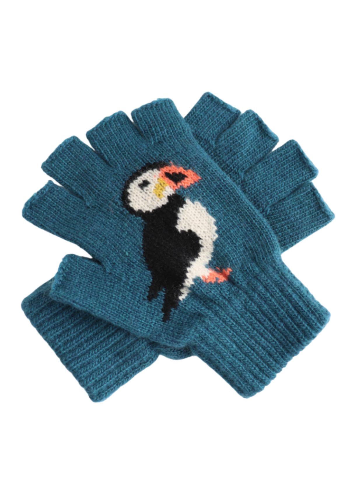 The Edit - Puffin Blue Fingerless Gloves