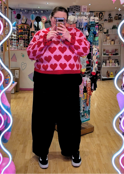 The Edit - Red & Pink Heart Knitted Jumper
